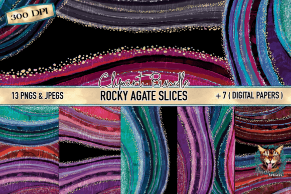 Download Rocky Agate Slice Graphic Element Bundle - Graphic element Collection