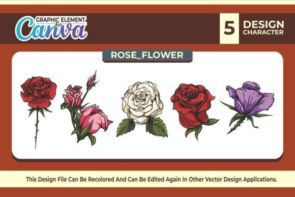 Download Rose Flowers Graphic Element Vector Set - Graphic element Collection
