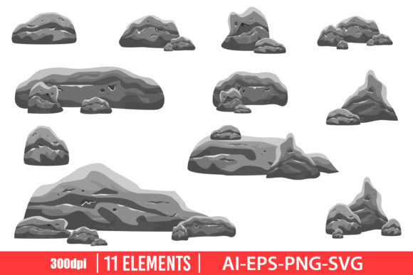 Download Boulder Stones Clipart Set - Stones Collection