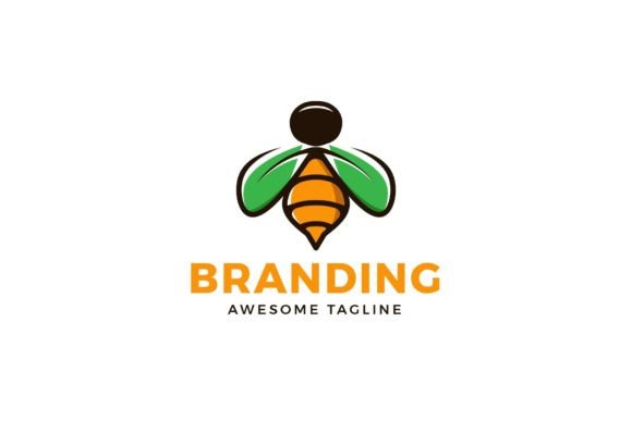 Download Creative Bee Logo Design with Nature - Premium Resources