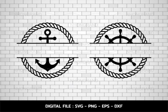 Download Split Monogram Anchor and Steering Wheel - Monogram Collection