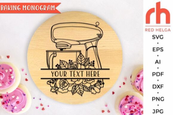 Download Floral Mixer Monogram SVG, Baking Logo - Monogram Collection