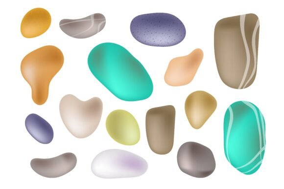 Download Set of Multicolored Sea Stones Collected - Stones Collection